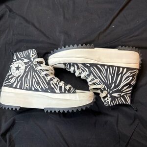 Converse Zebra Print High-Tops with Black and White Design